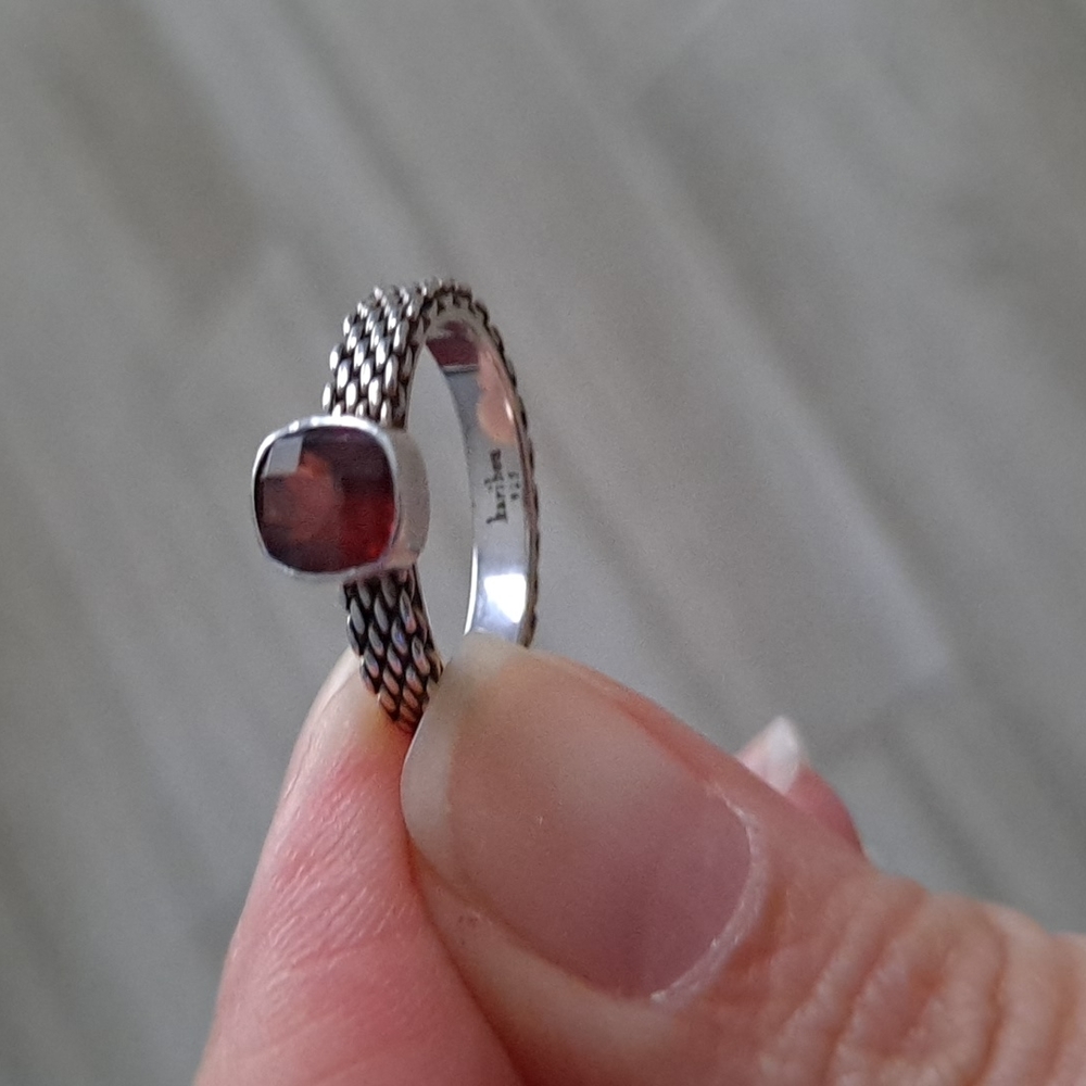 Sterling Silver Garnet Ring - image 7